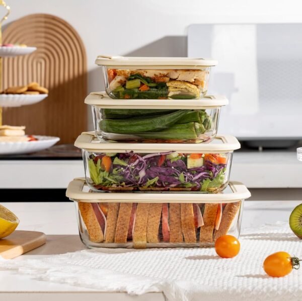 Urban Green Glass Food Storage Containers with Glass Lids, Microwave Safe Glass Food Container Set, Aitight Glass Meal Prep Container Set, LeakProof, 100% Plastic Free, 4 Pack - Image 2