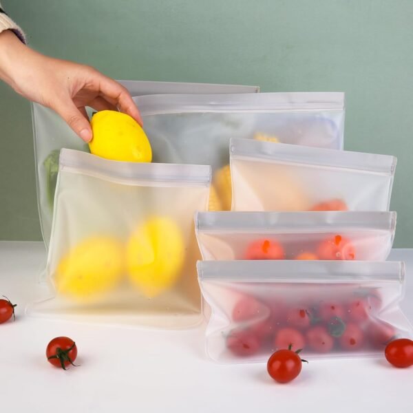 9 Pack Reusable Gallon Freezer Bags, Sandwich, Dishwasher Safe Reusable Ziploc Bags, BPA Free Freezer Storage Containers, Leakproof Silicone Bags for food Storage, Snack, Lunch Marinate Food