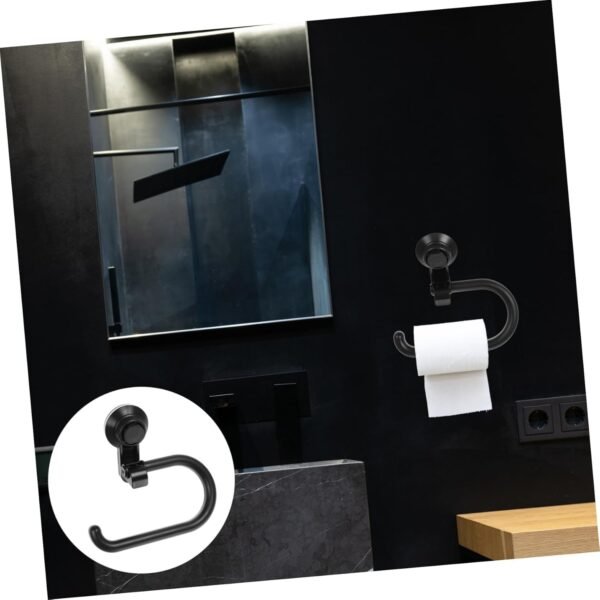 Abs Black Tissue Holder Bathroom Paper Towel Holder Suction Cups for Bathroom Phone Paper Holder - Image 2
