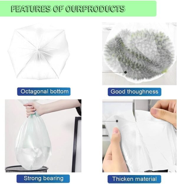 120 Counts Small Trash Bags, 1.2 Gallon Small Garbage Bags with Tear & Leak Resistant 5 Liter Mini Compostable Strong Bathroom Trash Bags, Recycling Eco-Friendly Trash Can Liner (white) - Image 5