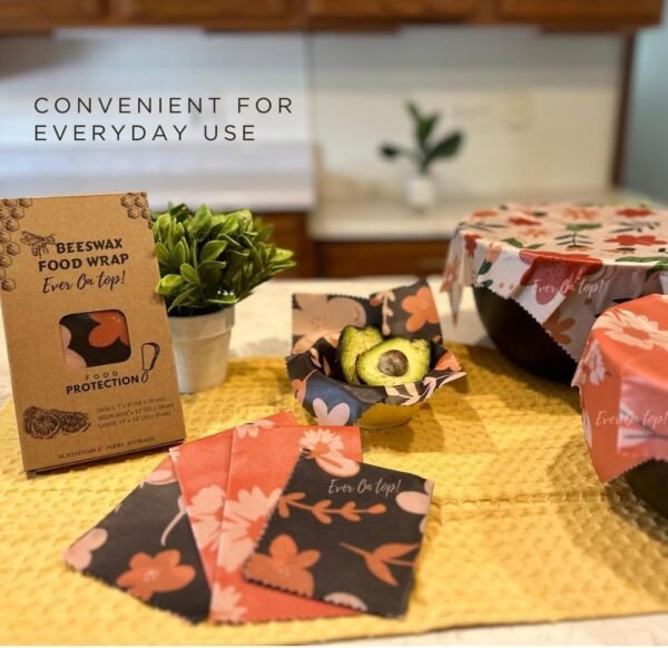 9 Pack Beeswax Wraps For Food - Bees Wax Wraps Reusable, Zero Waste, Organic Bee wrap for food leftovers, Fruit, Bees wax paper food wrap - Image 5