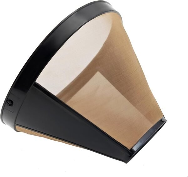 Gold Coffee Filter Reusable #4 Cone Coffee Filters Basket Replacement fits Cuisinart/Ninja Coffee Makers and Brewers (1) - Image 3