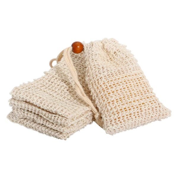 PHOGARY Sisal Soap Saver Bag (5-Pack) Ideal for Exfoliating & Save Soaps, Natural Fiber Soap Bags for Foaming and Drying The Soap, Organic Soap Bag With Pouch Holder for Shower Bath - Image 6