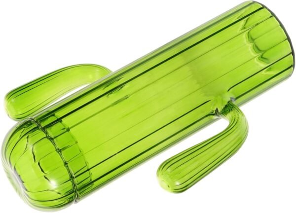 CRAFTHROU Cactus Storage Jar Bar Insulated Food Jar Cookie Coffee Container Airtight Trinket Tray Cactus Shaped Container with Lid Containers Bread Bin Snack Jars Storage Jars Green Glass