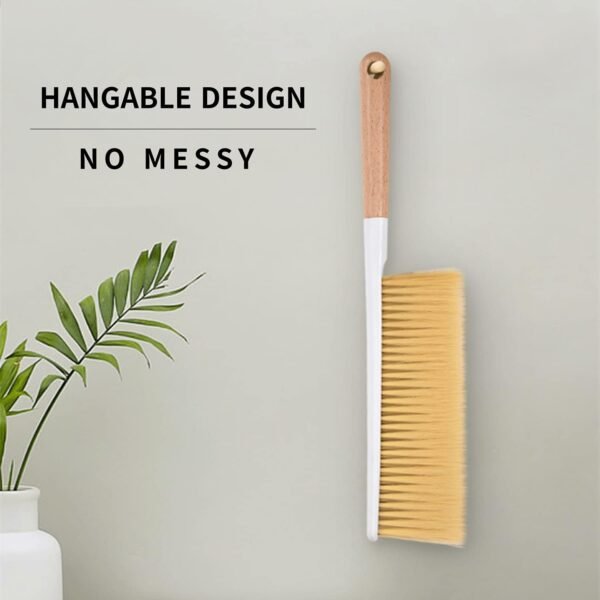 Hand Broom Cleaning Brushes- Soft Counter Duster Furniture Dusters Brush with Long Wooden Handle Household Dusting Tool (1 - Image 5