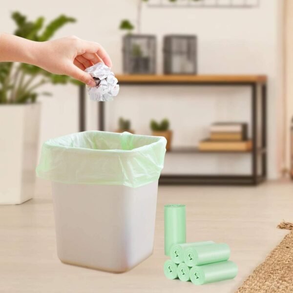 1.2 Gallon Small Trash bags Mini Bathroom Garbage Bags Fit 4.5 Liter Trash-Can-Liners for Bathroom Kitchen Office (150 Counts,Green) - Image 5