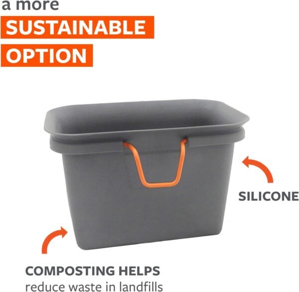 Full Circle Scrap Happy – Food Scrap Collector and Freezer Compost Bin - Hanging Kitchen Countertop Bin for Fruit and Vegetable Waste, Slate - Image 3