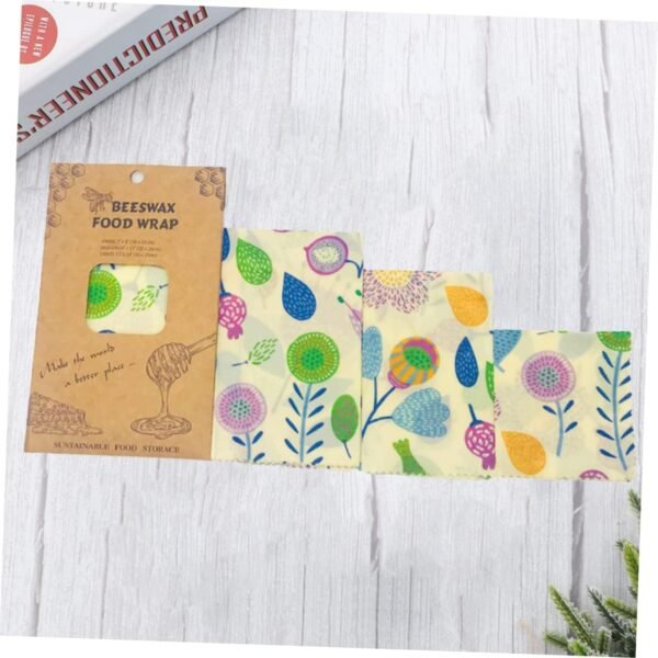 FOMIYES 3pcs Beeswax Food Preservation Cloths Reusable Food Wraps Wax Paper Food Wrapper Food Packing Paper Sandwich Food Wraps Beewax Wraps Household Beewax Food Wraps - Image 5