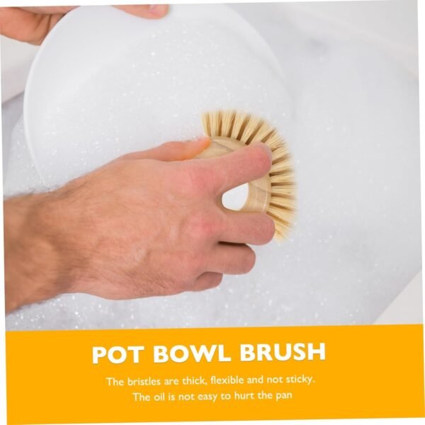 Natural Dish Brush with Fruit Handle Scrub Brush for Cleaning Dishes Vegetables and Kitchen - Image 3