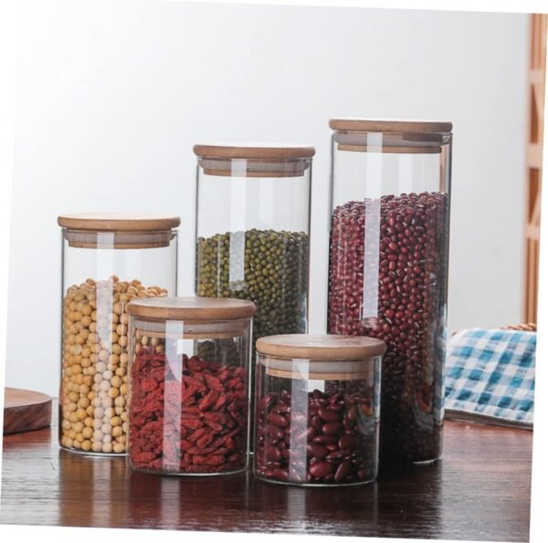 MAGICLULU Glass Tea Jar Storage Jar Lids Spices Seal Cup Bin Canister Balm Airtight Coffee Container Pantry Flour Storage Container Clear Sugar Container Jar Jars Spoon Mason Jar - Image 9