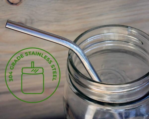 Short Stainless Steel Straws, 6 Inch Bent Thin Metal Straws with Cleaning Brush & Bag, Reusable Drinking Short Metal Straw for Cocktail, Small Cups, Half Pint Mason Jars, Portable Metal Cocktail Straw - Image 3