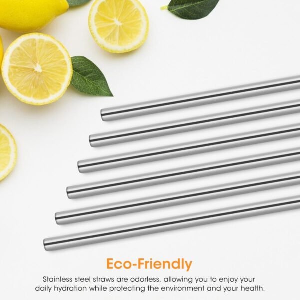 Aieve 6PCS Replacement Straws Compatible With Owala Water Bottle 24 oz 32 oz, Reusable Stainless Steel Straws with Cleaning Brush Compatible With Owala FreeSip Insulated Water Bottle 24oz 32oz - Image 6