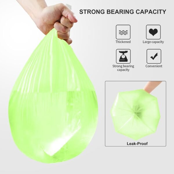 4-6 Gallon Small Trash Bags Strong Garbage Bags, Strong Material Disposable, Durable Plastic Trash Bags for Office Home Kitchen Waste Basket Liner, 5 rolls 100 count(Green) - Image 3