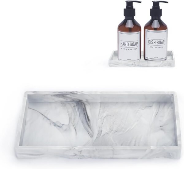 Soap Dispenser Tray, Vanity Tray, Bathroom Tray, Kitchen and Home Decor, Soap Dish Sponge Holder, Kitchen Sink Tray, Perfume Tray