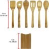 Oceanstar Bamboo Cooking Utensil Set, 12 Inch, Natural - Image 4