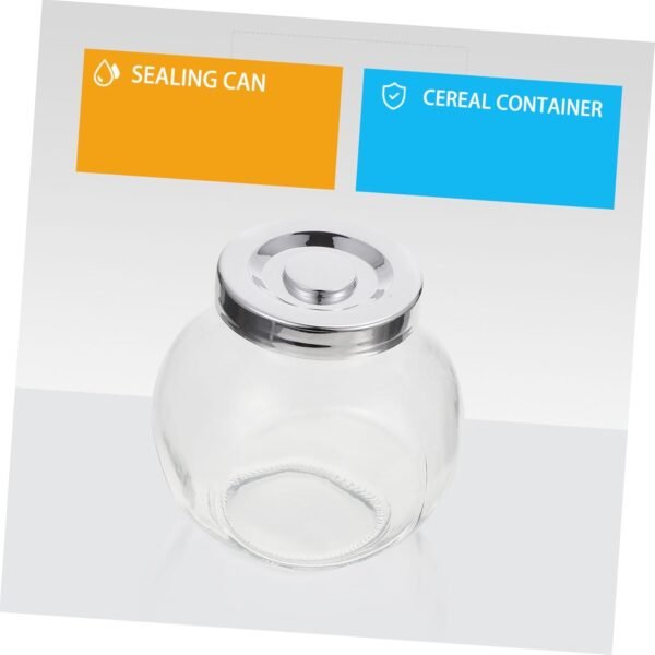 2pcs Glass Storage Jar Honey Storage Bottles Snacks Storage Tank Food Storage Tanks Milk Powder Can Clear Container Honey Canisters Sealed Canisters Food Container Stainless Steel - Image 2