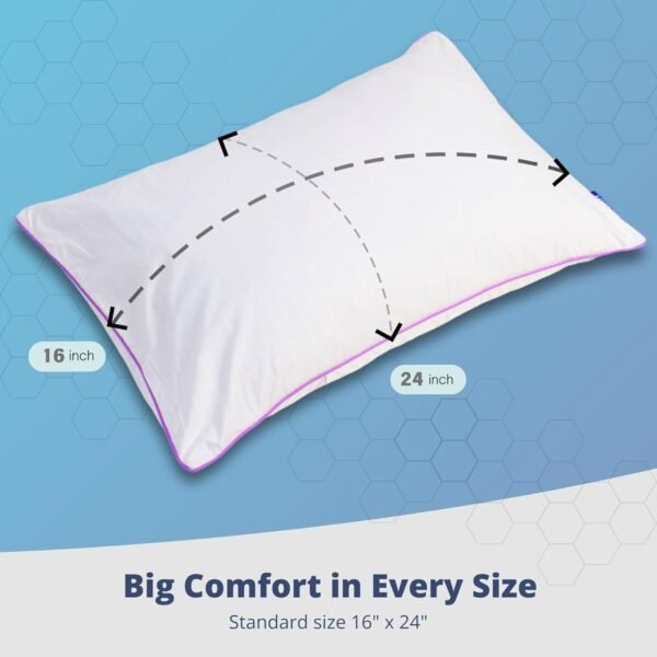 Premium Organic 100% Natural Talalay Latex Pillow - Adjustable Loft | Innovative Hex Grid Honeycomb Pattern Cover | Perfect Neck & Shoulder Support | for Back, Side, & Stomach Sleepers - Image 6
