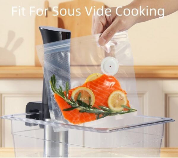 30 Upgraded Reusable Vacuum Sealer Bags(20p 8"X8", 10p 10"X11") + 2 Clips, 1 Year Airtight, For Food Preservation and Storage, Sous Vide Cooking, BPA Free, Reinforced, 7.5mil Thick (No Pumper) - Image 3