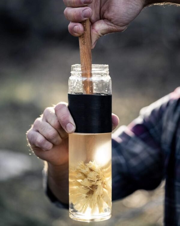 Bottle Brush, 14in Extra Long German Beechwood Handle, Strong Hemp Bristles, Zero Waste, Cleans and Scrubs Hard to Reach Wide Mouth Jars, Glasses, and Tumblers - Image 6