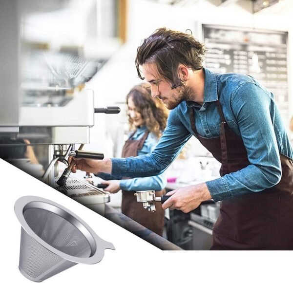 Upgraded Pour Over Coffee Filter, Coffee Dripper, Paperless Mess Stainless Steel Coffee Filter, Maker One to Two Cup Coffee, Keeping Nature Coffee Flavour, Easy to Use and Clean (1-2Cups) - Image 7