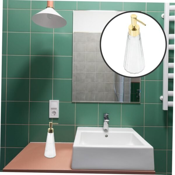 Cabilock Glass Lotion Bottle Hand Dispenser Soap Container Lotion Dispenser Hand Soap Dispenser Bathroom Accessories Glass Soap Dispenser Soap Dispenser Bottle Home Soap Bottle Pp - Image 9