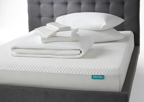 Full Bed Sheets Set - 4 Piece Bedding - Organic Cotton - Shrinkage and Fade Resistant - Easy Care, Flat Sheet Fitted Sheet and Two Pillowcases, Full Size White - Image 2