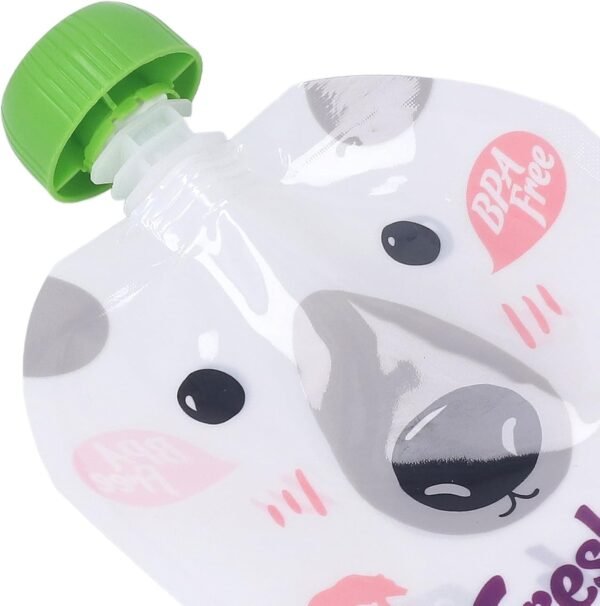 Reusable Food Pouch Portable Squeeze Baby Food Storage Bag 10 Pcs 200ml Refillable for Fruit Puree Reusable Food Pouch Baby Food Storage Bag Squeeze Baby Food Refillable Storage - Image 9