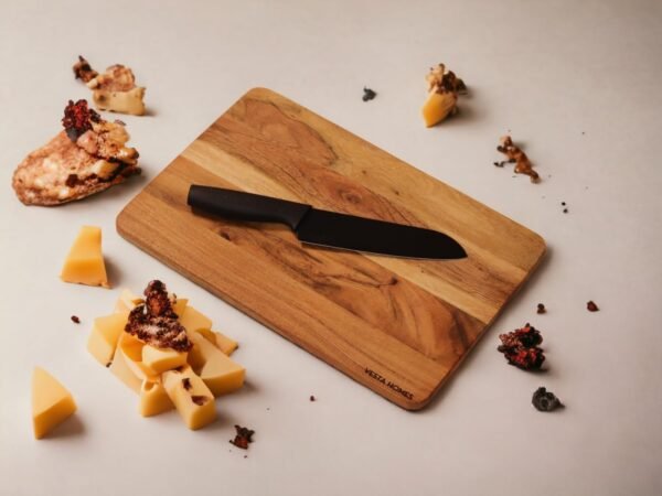 Wooden Cutting Board for Kitchen/Chopping, Serving Board, Platter for Vegetables, Fruits, Cheese and Charcuterie | Natural Acacia Wood |15 * 10 Inches | Handcrafted in India - Image 2