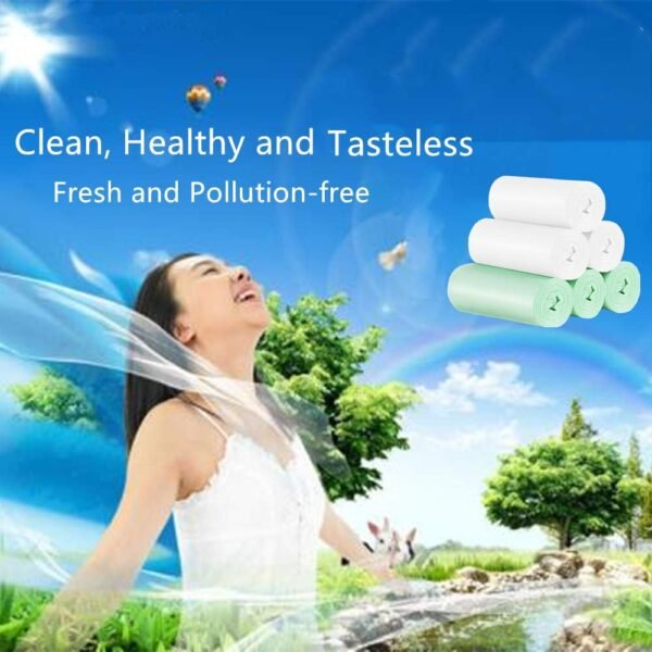 Biodegradable Garbage Bag, 4-6 Gallon Compostable Trash Bags 120 Counts Strong Rubbish Can Liners Unscented Recycled Wastebasket Bags for Kitchen Bathroom Home Office - Image 4