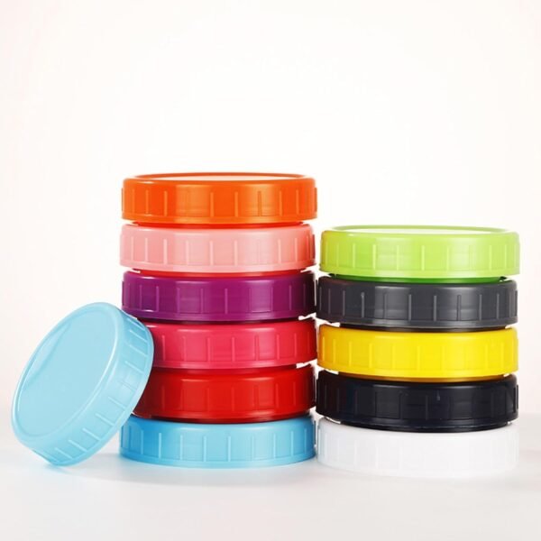 Cheese Storage Bags Plastic Mason Jar Lids Colored Mason Jar Caps Compatible for Wide Mason Reusable Storage Pouches (White, One Size) - Image 2