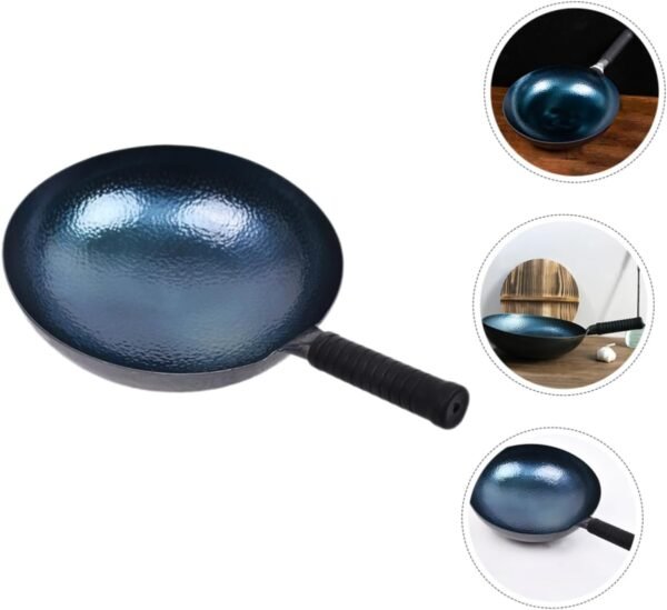 BESTOYARD Induction Stove Wok Frying Griddle Portable Cooker Basket Pot Rice Cooker Steel Wok Deep Wok Kitchen Hob Double Pan Stir Skillet Saute Splatter Cookware Barrymore Appliances Iron - Image 5