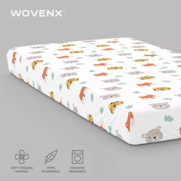 Kids Organic 100% Viscose Derived from Bamboo Sheet Set | Twin or Full Size Fitted Bed Sheets | Oeko-Tex Certified | Cute Toddler Bedding for Girls & Boys Tiger Bear Fox Full - Image 5