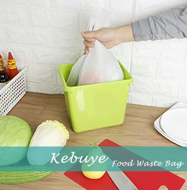 Small Trash Bags 1.2 Gallon, Biodegradable Gallon Waste Bag, Mini Compostable Strong Bathroom Wastebasket Can Liners Garbage Bags for Home Office Kitchen Fit 5 Liter 5L, 1 Gal, White - Image 2