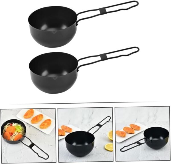 2pcs Outdoor Small Iron Pot Hot Pot Camping Cookware Chaffing Dishes Stainless Cookware Camping Cooking Pots Casserole Pan Outdoor Camping Pot Camp Cook Pot Camping Soup Pot Black MOLUCKFU - Image 9