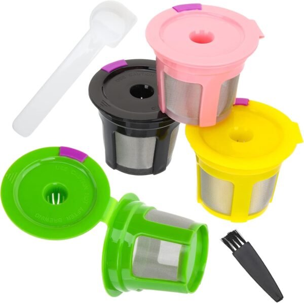 OSALADI 2sets Coffee Machine Filter Cafe Capsule Syrup Kettle Reusable Coffee Filter Machines Coffee Electric Coffee Filters Packets Pour Espresso Ground Coffee Filter Coffee Maker 4pcs*2 - Image 9