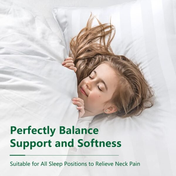 COZSINOOR Queen Size Bed Pillows for Sleeping: Hotel Quality, Set of 2 - Down Alternative Microfiber Filled for Back, Stomach, Side Sleepers, Breathable, and Skin-Friendly - Image 7
