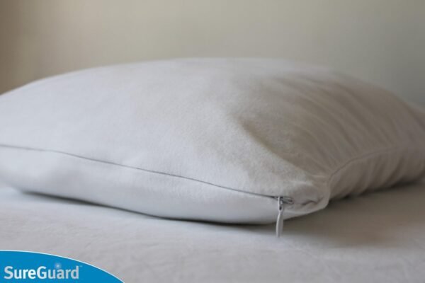 Set of 2 Standard Size SureGuard Pillow Protectors - 100% Waterproof, Bed Bug Proof, Hypoallergenic - Premium Zippered Cotton Covers - Smooth - Image 2
