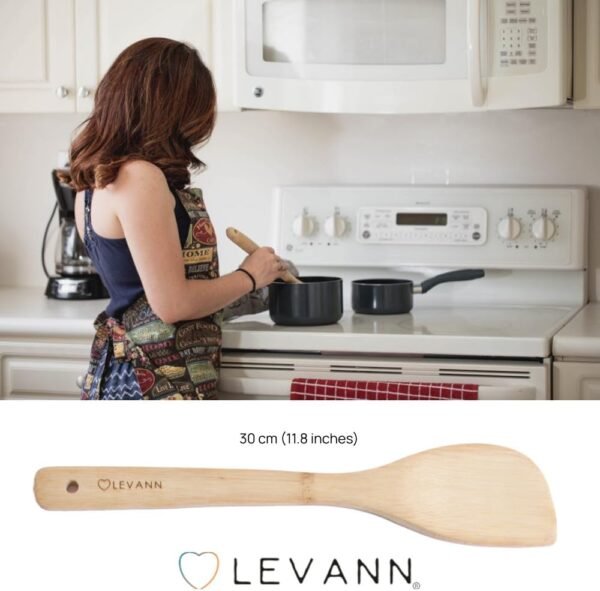 LEVANN 7-Piece Natural Bamboo Cooking Utensil Set - Image 2