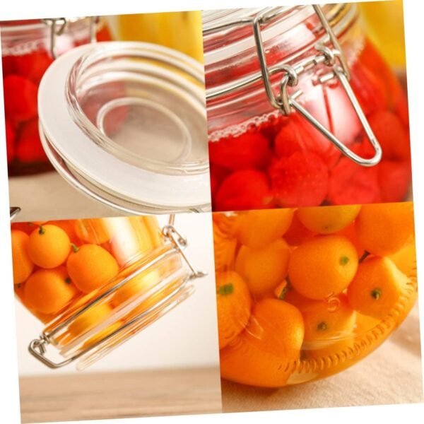 MAGICLULU Glass Storage Jars Cup Sealing Containers Tin Condiment Clear Tote Airtight Sealer Vacuum Machine Canister Stainless Bins Pantry Lids Sealed Jar Jars for Kitchen Storage Seal Pot - Image 7
