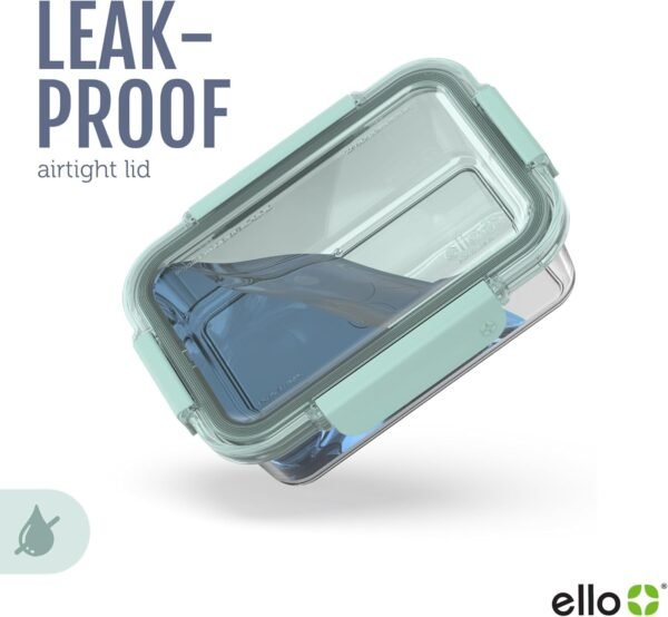 Ello Color Lock 7 Cup 4PC, 2 Pack Glass Meal Prep Sets Leak-Proof Glass Food Storage Containers with Airtight BPA-Free Plastic Lids, Dishwasher, Microwave, and Freezer Safe, Purple Rain - Image 7