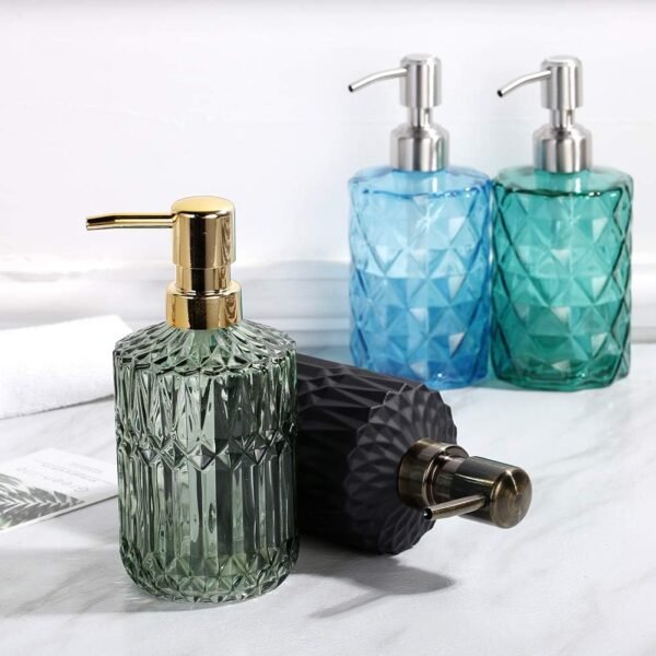 Soap Dispenser with Pump, Refillable Liquid Hand Soap Dish Soap Dispensers for Bathroom Counter, Kitchen Sink (Green) - Image 7