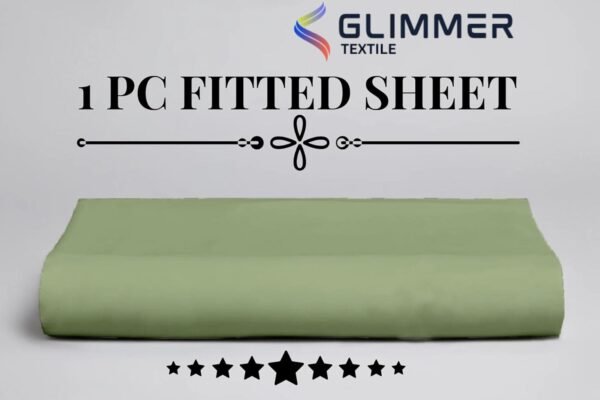 1PC Fitted Sheet| Organic Cotton| 1000 TC| | Twin XL Size (39"X80") with 20" INCH DEEP Pocket| Skin Friendly|Comfy & Very Soft| Wrinkle Free| Moss - Image 6