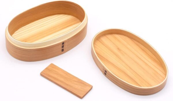 Bentowappa A-52-273387 Wooden Lunch Box, Cedar Wood, Approx. 6.3 x 3.9 inches (16 x 10 cm), Lunch Box, Single Tier, Natural - Image 3