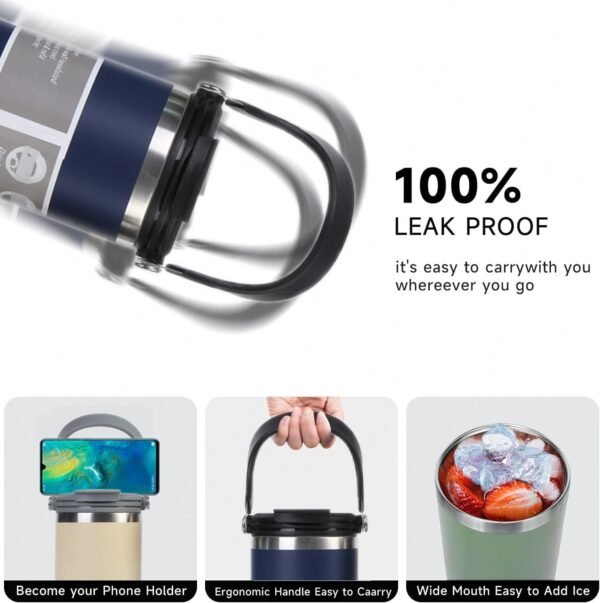30oz Tumbler With Straw Lid Vacuum Sealed Insulated Cup Reusable Stainless Steel Water Bottle Trave for Water, Iced Tea or Coffee (Off-white) - Image 5