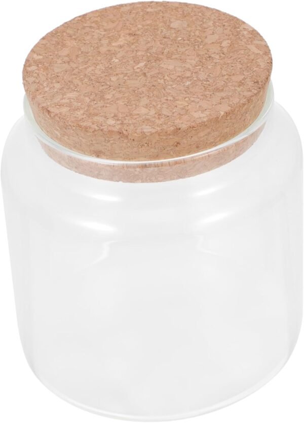 3pcs Glass Storage Jar Jars Bins Food Storage Containers Small Containers with Lids Cookie Jar Airtight Cube Coffee Jar Oats Mason Jar Lids Flour Stackable Cups Pantry Cork
