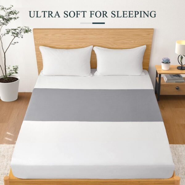 Grounding Sheets, Grounding Mat for Bed Earth Grounded Sheet Pad 10% Silver Fiber+90% Organic Cotton, for Queen, King and All Mattress Sizes, with Outlet Tester & Cord 104"*24" (Grey) - Image 6