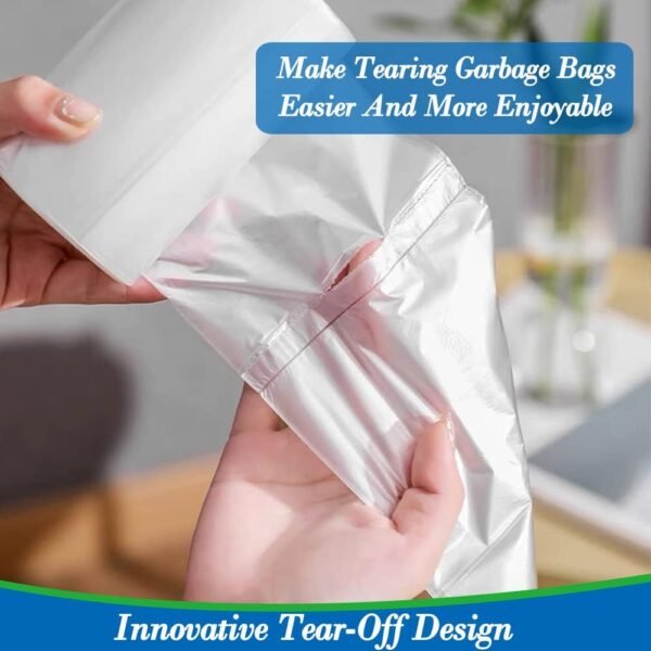 1 Gallon 140 pcs (0.8-1 Gal) Small Clear Trash Bags, Strong 0.8 Gallon 1 Gallon 1.2 Gallon Garbage Bags, Bathroom Trash Can Bin Liners,Mini Bags Waste Basket Liner,Fit 3,4.5 Liter, 0.8-1.2 Gal（1C140) - Image 3