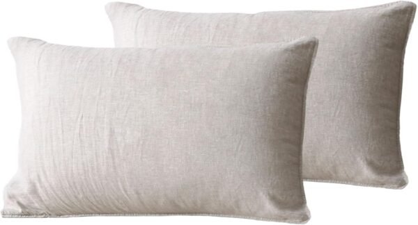 S VICTORY SYMBOL 100% Organic Linen Pillow Cases 20x40inch Set of 2,French Flax Soft Basic StylePillowcase Natural Linen Colour,King Size