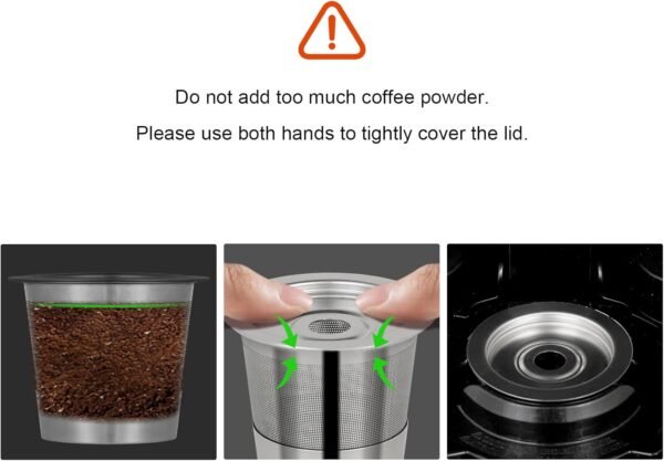 2 Pack Reusable Pods for Ninja Dual Brew Coffee Maker, Stainless Steel Reusable K Pod Permanent K Cups Filters Coffee Accessories Compatible with Ninja CFP101 & Ninja PB051 Coffee Maker - Image 5