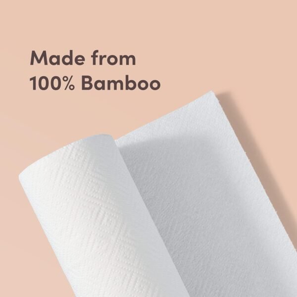 Amazon Aware 100% Bamboo Paper Towels, 12 Rolls, 2 ply, FSC Certified, 150 Sheets, 1800 Count, Pack of 12, Plastic-Free, White - Image 2